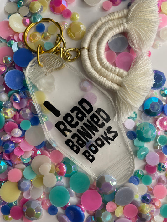 I read banned books keychain