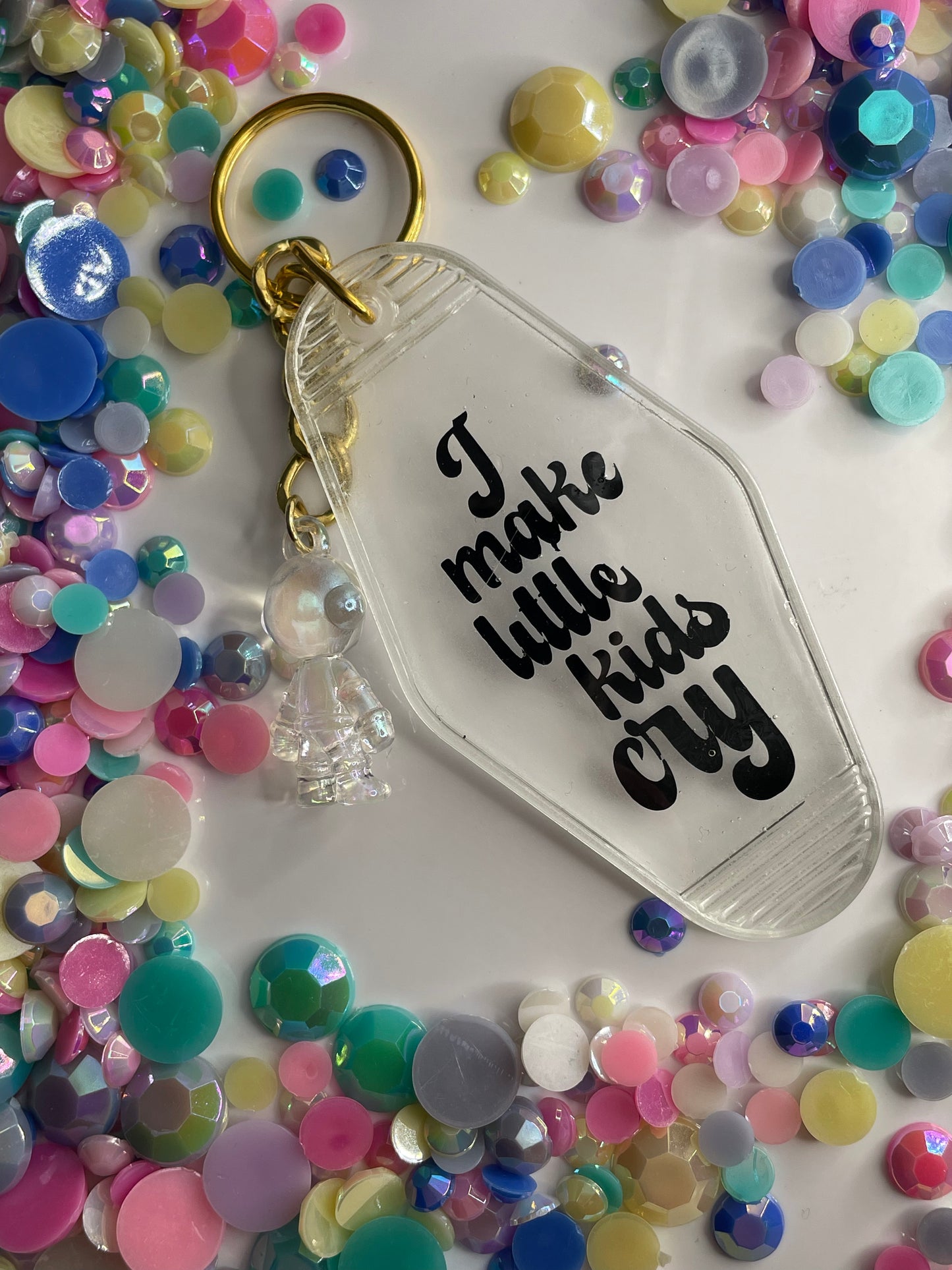 I make little kids cry Retro Motel Keychain