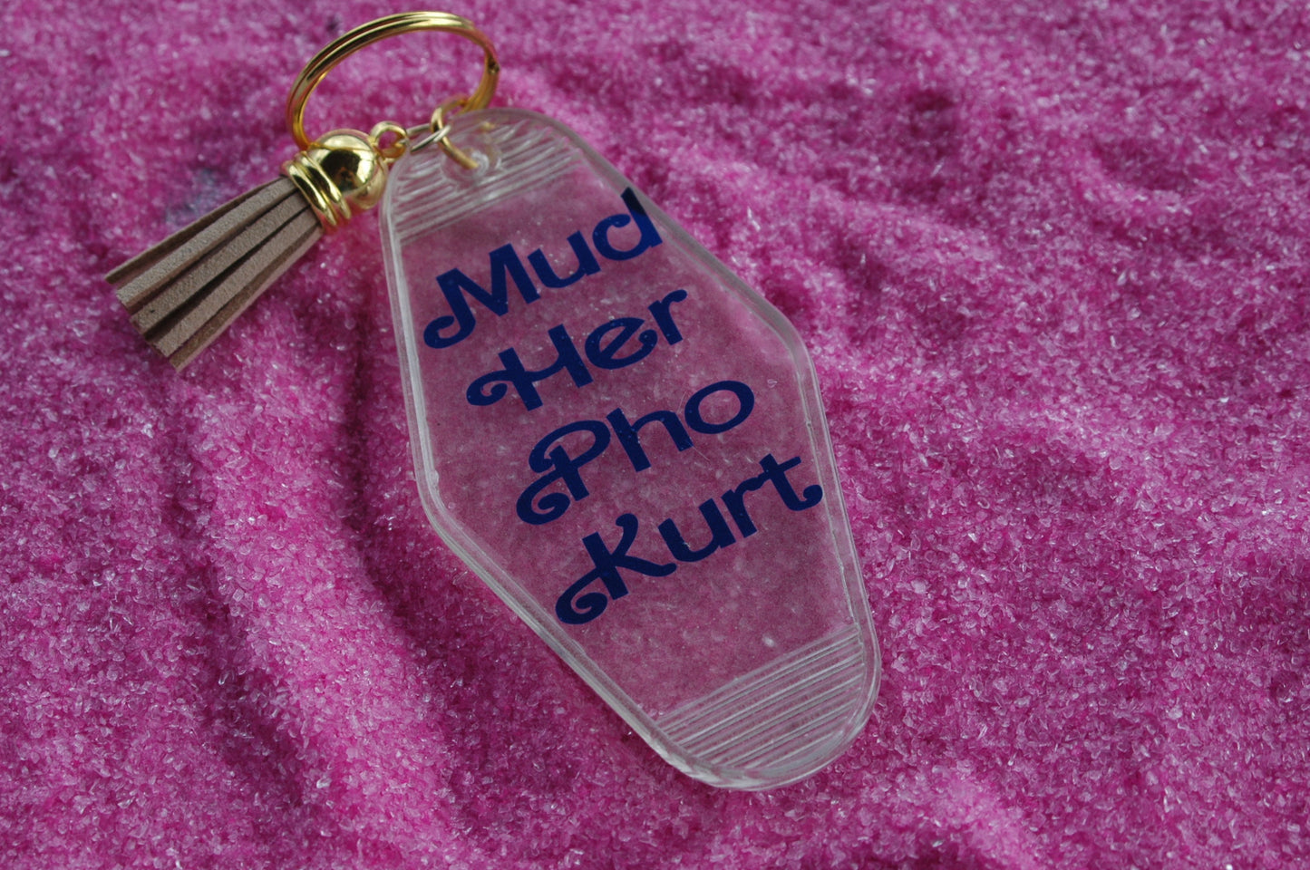 Mud Her Retro Motel Style Keychain