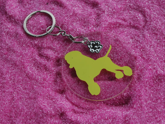 Fancy Poodle Keychain - Acrylic Round