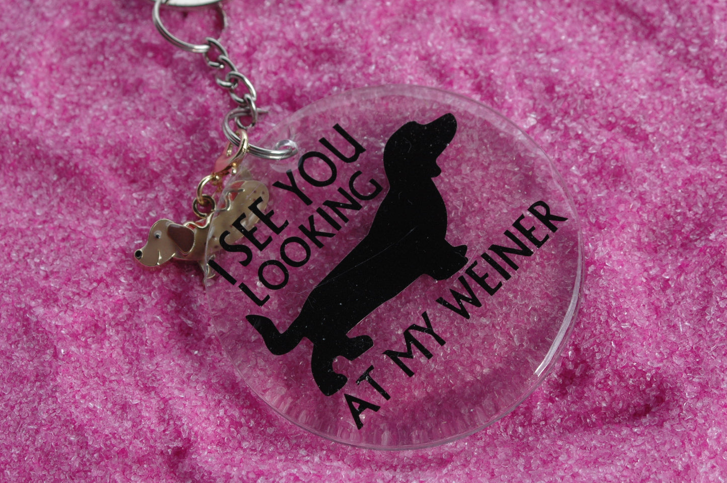 I see you looking - Acrylic Round Keychain