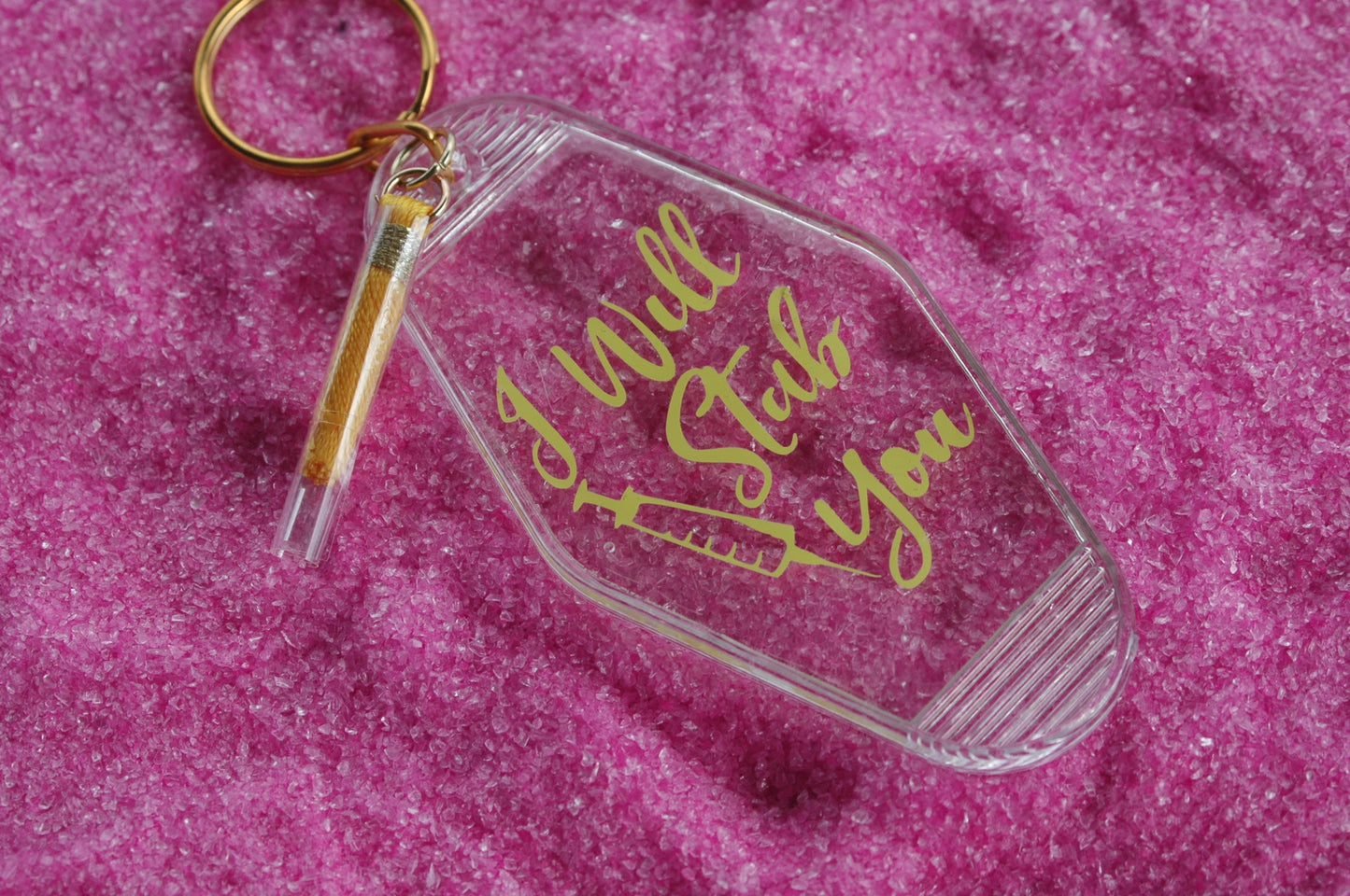 I will stab you - Retro Motel Keychain