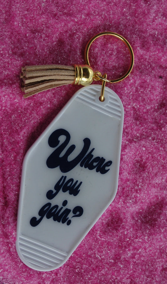 Where you goin? Retro Motel Keychain