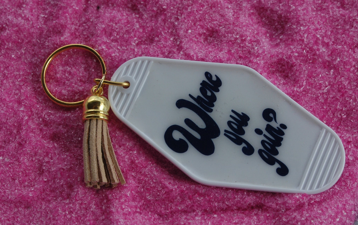 Where you goin? Retro Motel Keychain