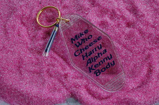 Mike Who Cheese Retro Motel Keychain