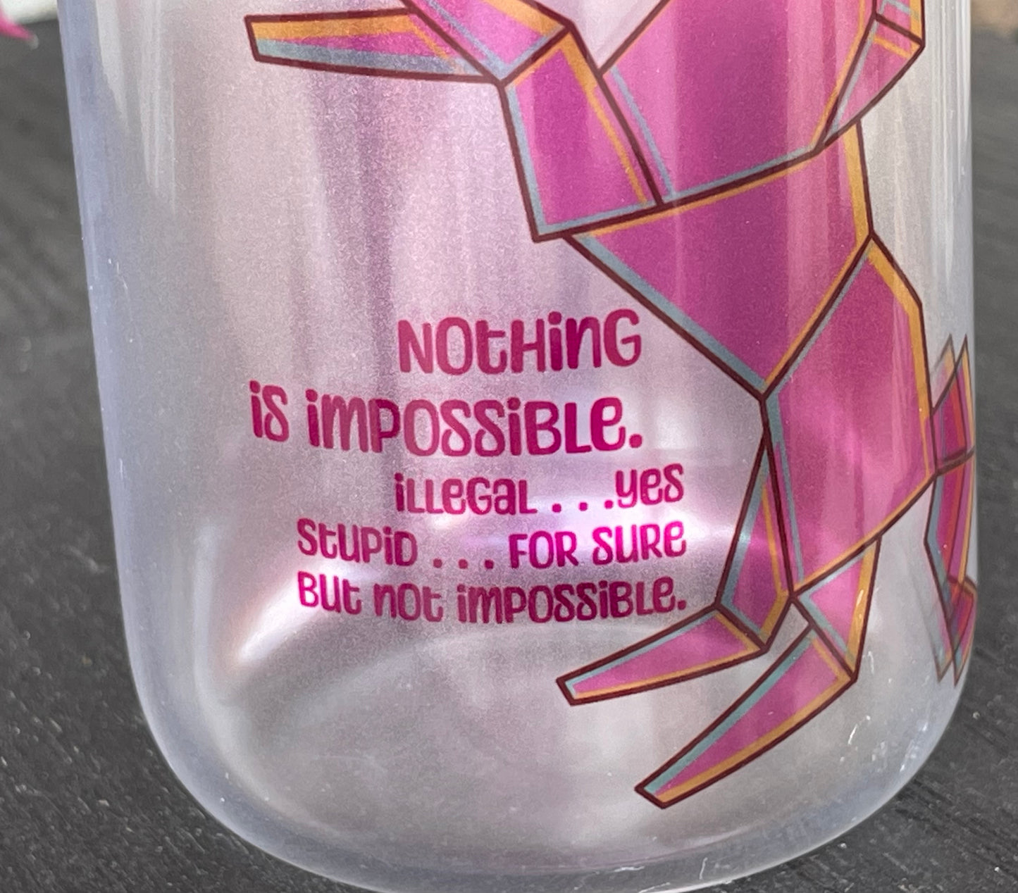 Pink Unicorn Glitter Beer Can