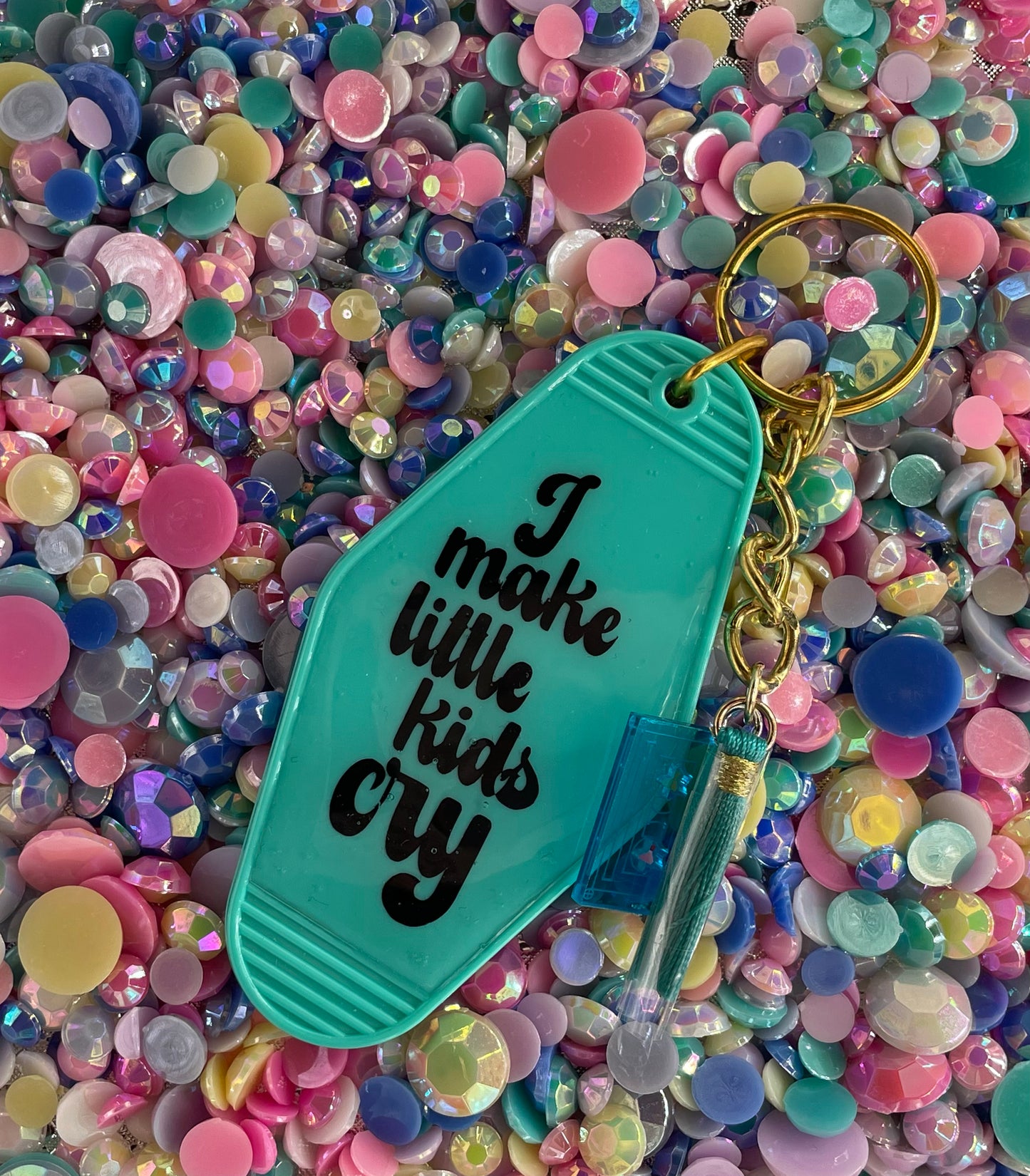 I make little kids cry Retro Motel Keychain