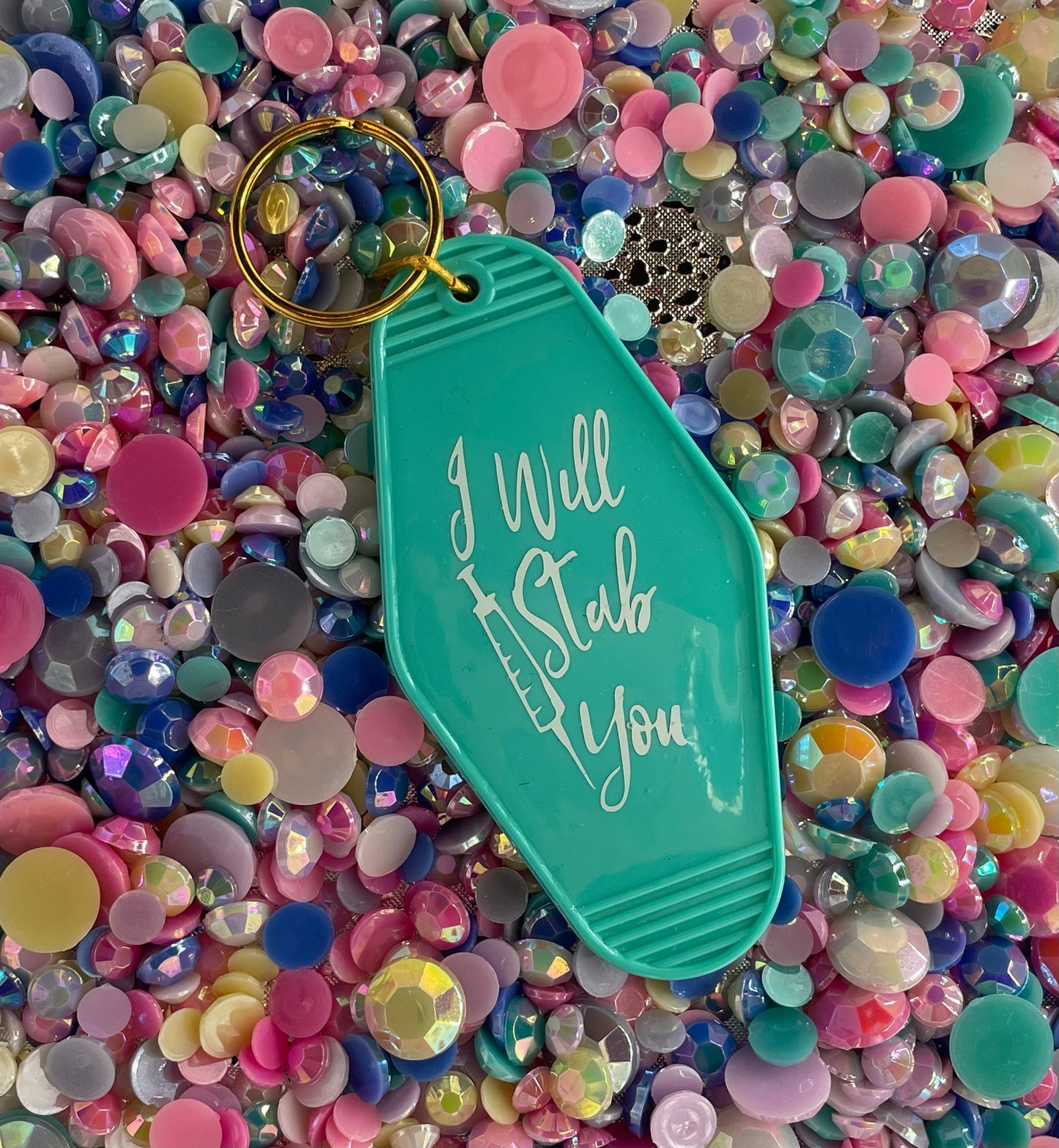 I will stab you - Retro Motel Keychain