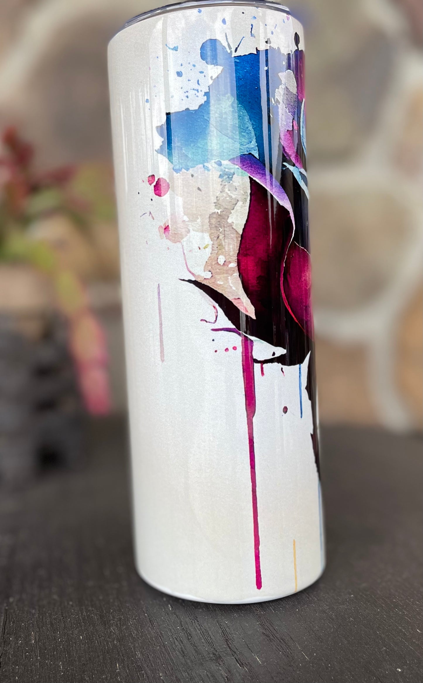 Rainbow Rose Skinny Tumbler