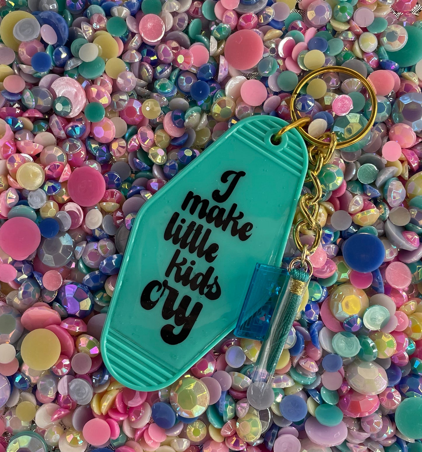 I make little kids cry Retro Motel Keychain